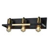 Houston 22 in.W 3-Light Matte Black Gold Industrial Bathroom Vanity Light by Maxax