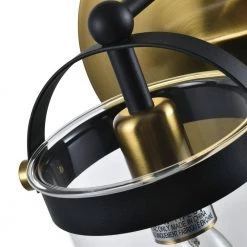 Houston 1-Light Black/Gold Dimmable Armed Sconce by Maxax -Maxax Elegant store black gold maxax vanity lighting d155 1b4 1f 1000