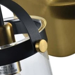 Houston 1-Light Black/Gold Dimmable Armed Sconce by Maxax -Maxax Elegant store black gold maxax vanity lighting d155 1b4 44 1000