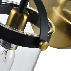 Houston 22.05 in. 3 -Light Black/Gold Vanity Light Dimmable by Maxax -Maxax Elegant store black gold maxax vanity lighting d155 3b4 44 1000