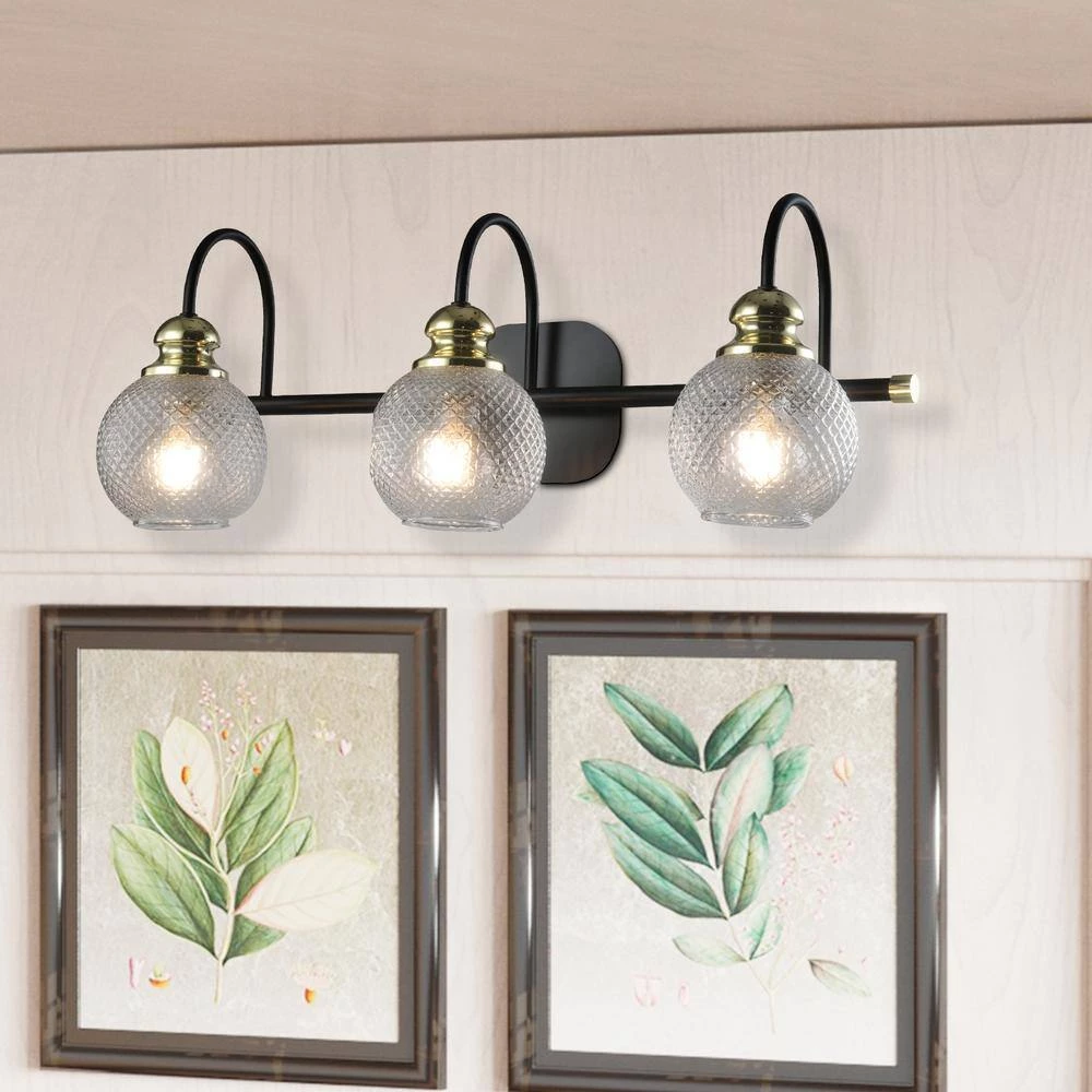 Houston 22.44 in. 3-Light Dimmable Black/Gold Wall Sconce by Maxax 4 Houston 22.44 in. 3-Light Dimmable Black/Gold Wall Sconce by Maxax - Image 4