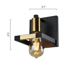 Houston 1-Light Black and Gold Wall Sconce by Maxax -Maxax Elegant store black gold maxax wall sconces d154 1c6 1f 1000