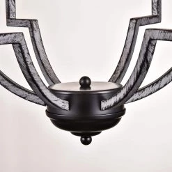 Miami 6-Light Matte Silver Sweep Black Candle Style Geometric Chandelier by Maxax -Maxax Elegant store black matte silver sweep black maxax chandeliers mx19063 6 p 1f 1000