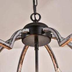 Miami 6-Light Matte Silver Sweep Black Candle Style Geometric Chandelier by Maxax -Maxax Elegant store black matte silver sweep black maxax chandeliers mx19063 6 p 4f 1000