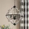 Miami 6-Light Matte Silver Sweep Black Candle Style Geometric Chandelier by Maxax