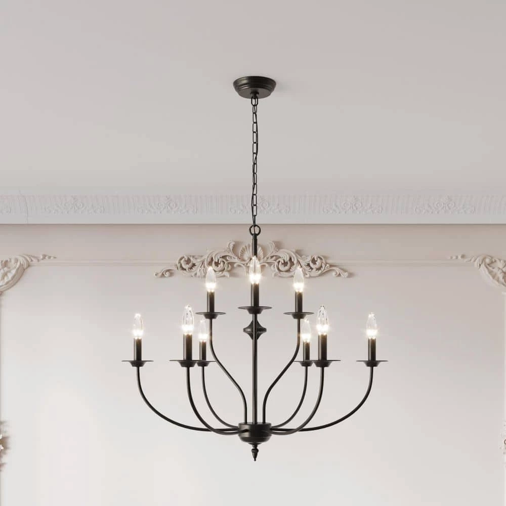 Boise 9-Light Rusty Candle Style Classic/Traditional Chandelier by Maxax 1 Boise 9-Light Rusty Candle Style Classic/Traditional Chandelier by Maxax