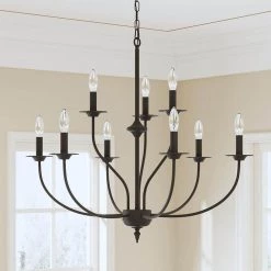 Boise 9-Light Rusty Candle Style Classic/Traditional Chandelier by Maxax 15 Boise 9-Light Rusty Candle Style Classic/Traditional Chandelier by Maxax -Maxax Elegant store black maxax chandeliers 19143 9rs 76 1000
