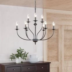 Boise 9-Light Rusty Candle Style Classic/Traditional Chandelier by Maxax 10 Boise 9-Light Rusty Candle Style Classic/Traditional Chandelier by Maxax -Maxax Elegant store black maxax chandeliers 19143 9rs c3 1000