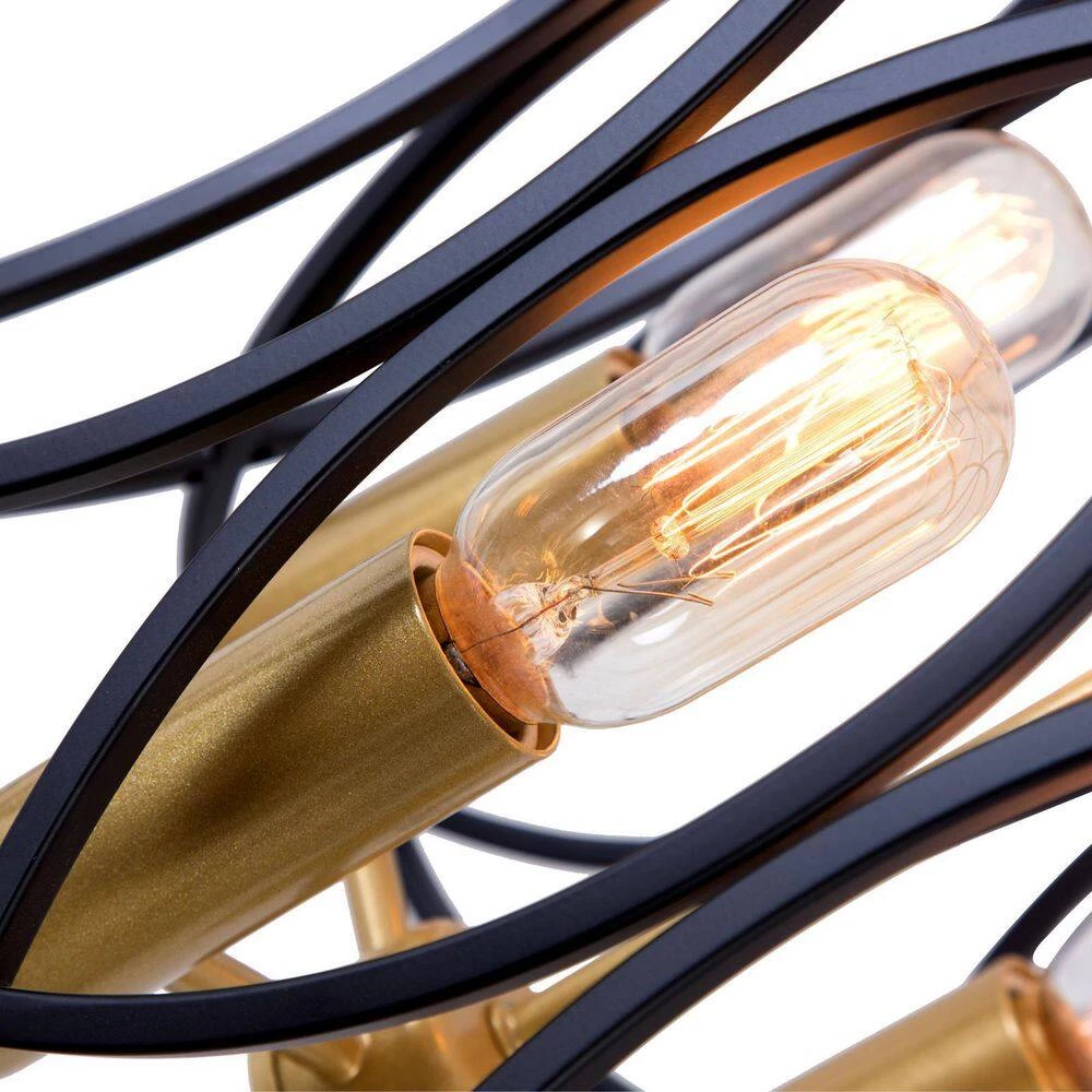 Hartford 4 -Light Black Coffee/Gold Lantern Square Chandelier by Maxax 9 Hartford 4 -Light Black Coffee/Gold Lantern Square Chandelier by Maxax - Image 9