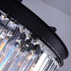 Annapolis 5-Light Black Unique/Statement Drum Chandelier with Crystal Accents by Maxax -Maxax Elegant store black maxax chandeliers mx155101 p fa 1000