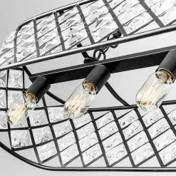 Indianapolis 5-Light Black Shaded Square/Rectangle Chandelier with Crystal Accents by Maxax 10 Indianapolis 5-Light Black Shaded Square/Rectangle Chandelier with Crystal Accents by Maxax -Maxax Elegant store black maxax chandeliers mx19015 5 p 1d 1000