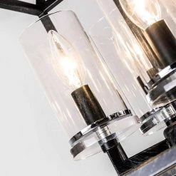 Springfield 4-Light Black Lantern Square/Rectangle Chandelier with Wrought Iron Accents by Maxax -Maxax Elegant store black maxax chandeliers mx19024 4 p c3 1000