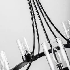 Bismarck 5-Light Black Candle Style Wagon Wheel Chandelier with Wrought Iron Accents by Maxax -Maxax Elegant store black maxax chandeliers mx19025 5 p 77 1000