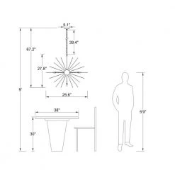 Augusta 7 -Light Gold Sputnik Sphere Chandelier with Wrought Iron Accents by Maxax -Maxax Elegant store black maxax chandeliers mx19030 7 p 1d 1000