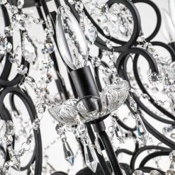 Atlanta 10-Light Black Candle Style Classic/Traditional Chandelier with Crysta Accents by Maxax -Maxax Elegant store black maxax chandeliers mx19040 10 p 44 1000