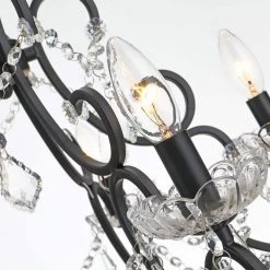 Atlanta 5 -Light Candle Style Classic/Traditional Chandelier with Crysta Accents by Maxax -Maxax Elegant store black maxax chandeliers mx19040 5 p 4f 1000