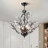 Chicago 4-Light Black Unique Classic/Traditional Chandelier with Crystal Accents by Maxax