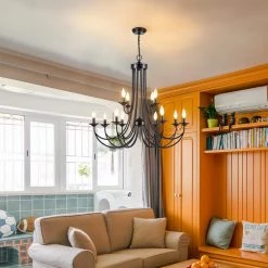 Boise 12 -Light Candle Style Classic Chandelier with Wrought Iron Accents by Maxax -Maxax Elegant store black maxax chandeliers mx19071 12 p 1f 1000