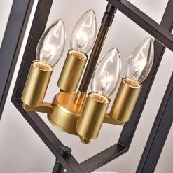 Alaska 4 -Light Lantern Square Chandelier by Maxax -Maxax Elegant store black maxax chandeliers mx19079 4 p 1f 1000