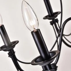 Boise 6 -Light Candle Style Classic Chandelier with Wrought Iron by Maxax -Maxax Elegant store black maxax chandeliers mx19085 6bk p c3 1000