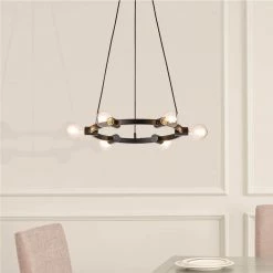 Bismarck 6 -Light Black Candle Style Wagon Wheel Chandelier with Wrought Iron Accents by Maxax -Maxax Elegant store black maxax chandeliers mx19109 6bk p fa 1000