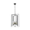 Alaska 4-Light Black Lantern and Candle Style Geometric Black and Gold Pendant With Wrought Iron Accents by Maxax
