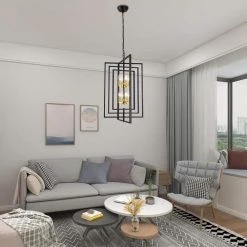 Alaska 8-Light Black/Gold Lantern and Candle Style Geometric Black and Gold Chandelier With Wrought Iron Accents by Maxax -Maxax Elegant store black maxax chandeliers mx19117 8bg p 76 1000