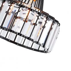 Brecksville 1-Light Black Single Drum Pendant with Crystal Accents by Maxax -Maxax Elegant store black maxax chandeliers mx19128 1bk p fa 1000