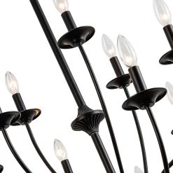 Boise 18-Light Candle Style Traditional Chandelier with Wrought Iron Accents by Maxax -Maxax Elegant store black maxax chandeliers mx19134 18bk p 44 1000