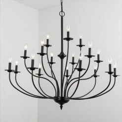 Boise 18-Light Candle Style Traditional Chandelier with Wrought Iron Accents by Maxax