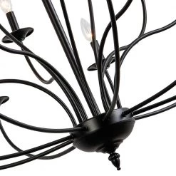 Boise 18-Light Candle Style Traditional Chandelier with Wrought Iron Accents by Maxax -Maxax Elegant store black maxax chandeliers mx19134 18bk p fa 1000