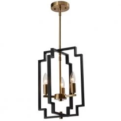Hartford 3-Light Black Chandelier with Wrought Iron Accents by Maxax