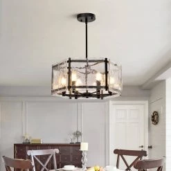 St. Louis 6-Light Black Unique Drum Chandelier by Maxax -Maxax Elegant store black maxax chandeliers mx2002 p6bz 1f 1000