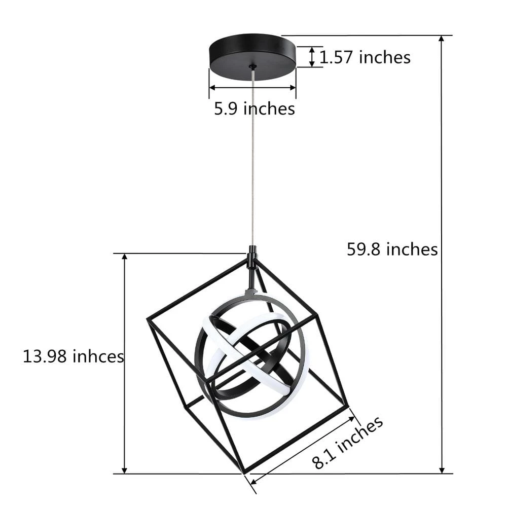 Boston 3 - Light Black Unique Square/Rectangle Integrated LED Chandelier by Maxax 7 Boston 3 - Light Black Unique Square/Rectangle Integrated LED Chandelier by Maxax - Image 7