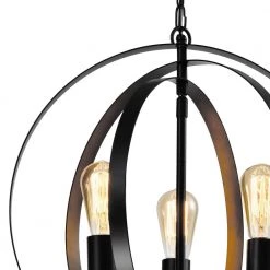 Alaska 4 -Light Black Candle Style and Lantern Globe and Geometric Chandelier With Wrought Iron Accents by Maxax -Maxax Elegant store black maxax chandeliers mx21018 4bk 1f 1000