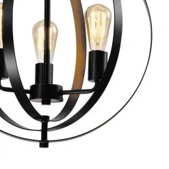 Alaska 4 -Light Black Candle Style and Lantern Globe and Geometric Chandelier With Wrought Iron Accents by Maxax -Maxax Elegant store black maxax chandeliers mx21018 4bk 4f 1000