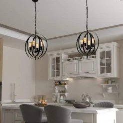 Alaska 4 -Light Black Candle Style and Lantern Globe and Geometric Chandelier With Wrought Iron Accents by Maxax -Maxax Elegant store black maxax chandeliers mx21018 4bk 76 1000