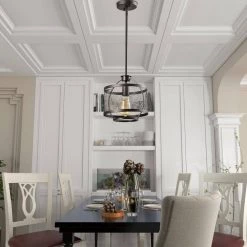 St Paul 1 - Light Black Lantern Geometric Island Pendant With Wrought Iron Accents by Maxax -Maxax Elegant store black maxax chandeliers mx21024 1bk 4f 1000