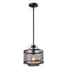 St Paul 1 - Light Black Lantern Geometric Island Pendant With Wrought Iron Accents by Maxax