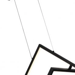 Carson 3-Light Black Lantern Square Integrated LED Pendant by Maxax -Maxax Elegant store black maxax chandeliers mx21038 p3bk 1f 1000