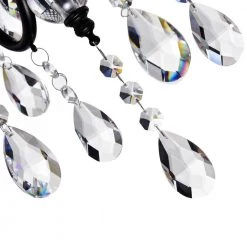 Indianapolis 4-Light Black Candle Style Drum Chandelier with Crystal Accents by Maxax -Maxax Elegant store black maxax chandeliers mxsu 4 p 44 1000