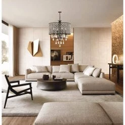 Indianapolis 4-Light Black Candle Style Drum Chandelier with Crystal Accents by Maxax -Maxax Elegant store black maxax chandeliers mxsu 4 p 4f 1000