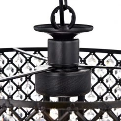 Indianapolis 4-Light Black Candle Style Drum Chandelier with Crystal Accents by Maxax -Maxax Elegant store black maxax chandeliers mxsu 4 p 66 1000