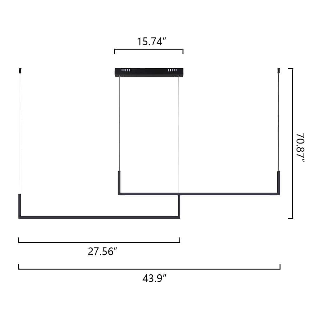 Boston 2- Light Black Integrated LED Chandelier with Wrought Iron Accents by Maxax 6 Boston 2- Light Black Integrated LED Chandelier with Wrought Iron Accents by Maxax - Image 6