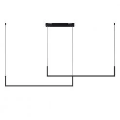 Boston 2- Light Black Integrated LED Chandelier with Wrought Iron Accents by Maxax