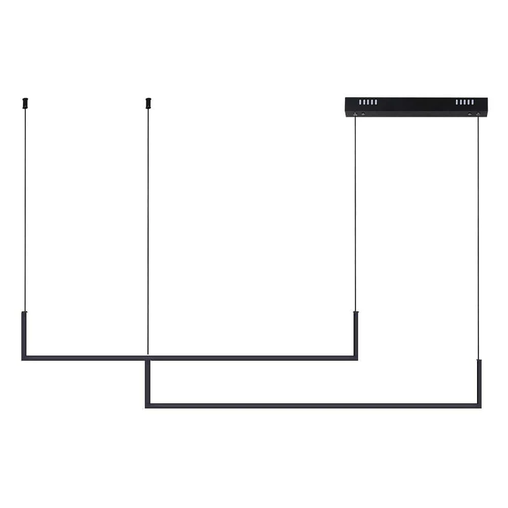 Boston 2- Light Black Integrated LED Chandelier with Wrought Iron Accents by Maxax 3 Boston 2- Light Black Integrated LED Chandelier with Wrought Iron Accents by Maxax - Image 3