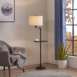 New York 60 in. Black Tray Table Floor Lamp by Maxax -Maxax Elegant store black maxax floor lamps f01 bk 4f 1000