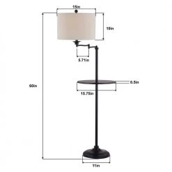 New York 60 in. Black Tray Table Floor Lamp by Maxax -Maxax Elegant store black maxax floor lamps f01 bk 66 1000