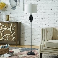 Chicago 59 in. Black Floor Lamp by Maxax -Maxax Elegant store black maxax floor lamps f105 bk 1f 1000