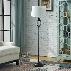 Chicago 59 in. Black Floor Lamp by Maxax -Maxax Elegant store black maxax floor lamps f105 bk 66 1000